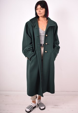 AQUASCUTUM WOMENS VINTAGE COAT XL GREEN 90S
