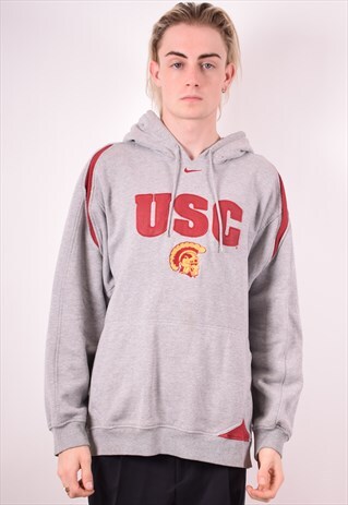 NIKE MENS VINTAGE HOODIE SWEATER LARGE GREY 90S