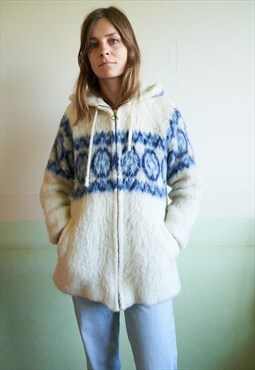 Vintage Stobi Knit Feece Hooded Jacket 