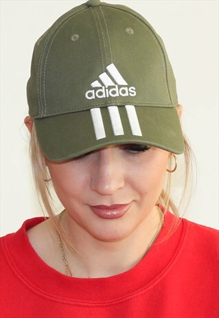 KHAKI GREEN ADIDAS 3 STRIPES BASEBALL CAP