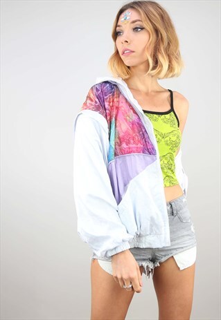 VINTAGE 80S 90S OVERSIZED FESTIVAL SHELL WINDBREAKER JACKET