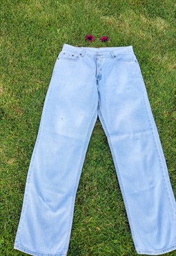Vintage Tall 90's Stonewash Blue Levi Wide Leg Jeans W35/35