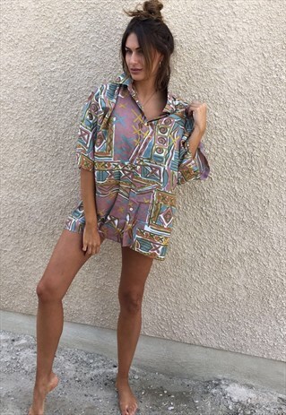 PATTERNED OVERSIZED RETRO VINTAGE UNISEX FESTIVAL SHIRT