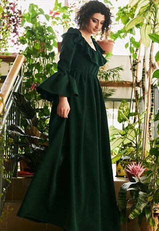 "MALALA" DRESS MAXI GREEN