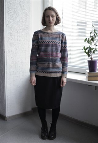 VINTAGE 90'S MULTICOLOUR PATTERNED JUMPER