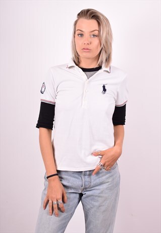 POLO RALPH LAUREN WOMENS VINTAGE USA POLO SHIRT LARGE 90'S