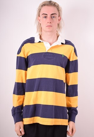POLO RALPH LAUREN MENS VINTAGE RUGBY POLO SHIRT XL 90S