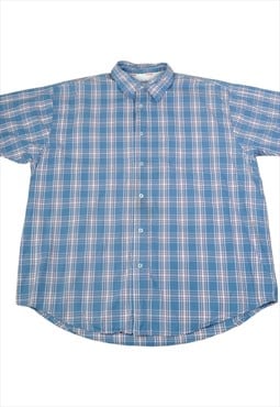 Vintage Shirt Wrangler Short Sleeve Blue XL