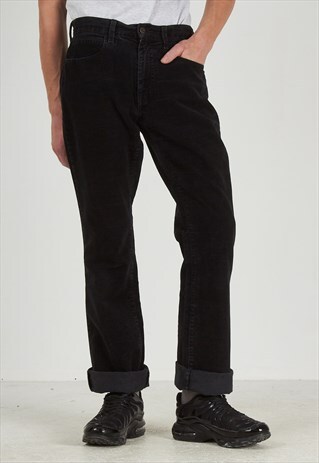 VINTAGE BLACK LEVI'S 525 FIT VELVET TROUSERS BOTTOMS