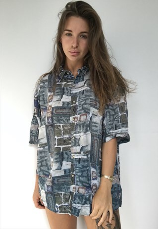 PATTERNED OVERSIZED RETRO VINTAGE UNISEX FESTIVAL SHIRT