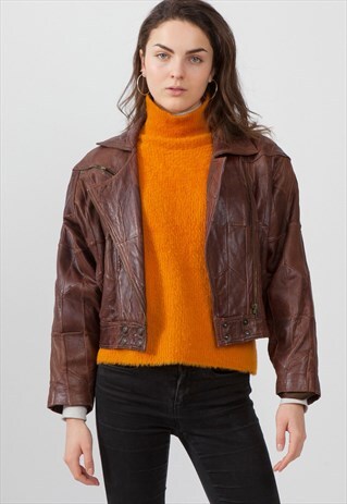 VINTAGE BROWN LEATHER JACKET