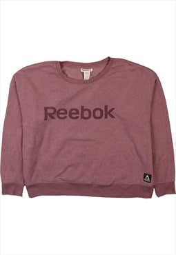 Vintage 90's Reebok Sweatshirt Spellout Crew Neck Purple