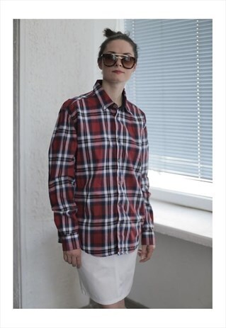 VINTAGE 80'S MULTI COLOUR CHECKED LONG SLEEVE SHIRT