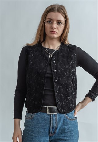 VINTAGE 70S EMBROIDERED BOHO GILET
