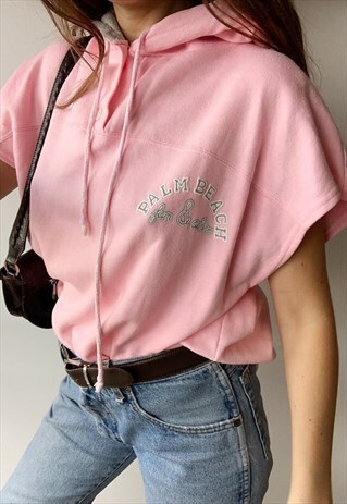 VINTAGE 80S PALM BEACH PINK SLEEVELES SWEATSHIRT JUMPER