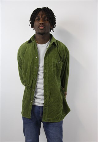 VINTAGE CORD GREEN SHIRT