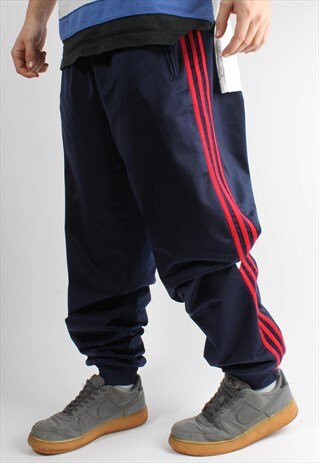 VINTAGE ADIDAS NAVY 3 STRIPE JOGGERS
