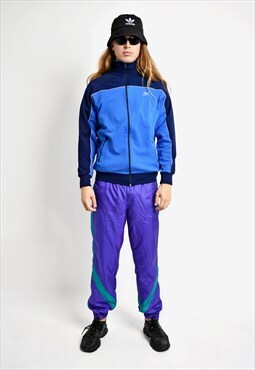 Retro 80s PUMA track jacket men blue 70s sport zip up jumper