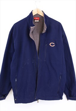 Vintage NFL Chicago Bears Fleece Jacket Navy With Logo 90s