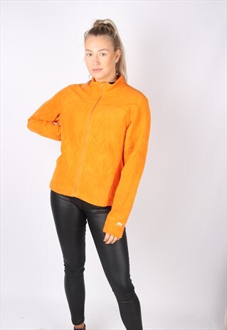 VINTAGE HELLY HANSEN FLEECE JUMPER SWEATER ORANGE M 10 12