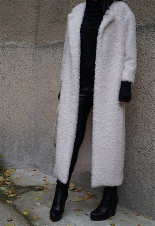 FLUFFY CARDIGAN DRAPED LONG-LINE LONG SLEEVE OVERSIZED F1529
