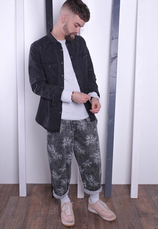 VINTAGE 90S PATTERNED CRAZY PRINT TROUSERS. UNISEX. GYM