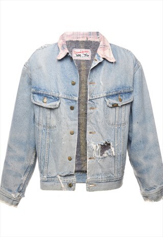 VINTAGE LEE DISTRESSED DENIM JACKET - XL