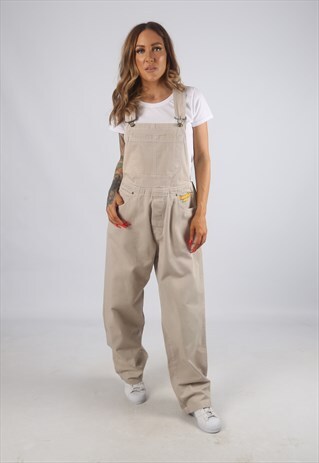 VINTAGE DENIM DUNGAREES HOMEBOY WIDE LEG UK 12 M (H2D)