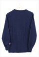 VINTAGE CHAMPION T SHIRT NAVY LONG SLEEVE WITH SLEEVE LOGO