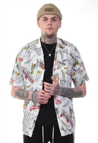VINTAGE ABSTRACT PRINT 90S SHIRT