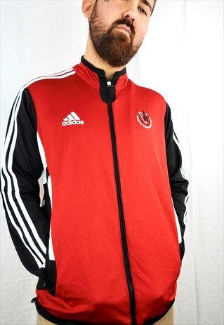 VINTAGE BLACK & RED ADIDAS SPORT GILET