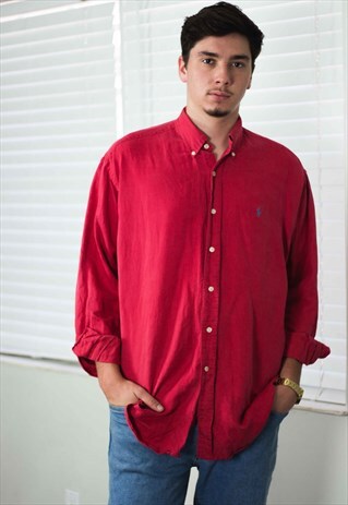 VINTAGE POLO RALPH LAUREN SHIRT LOGO 90S X 10.5