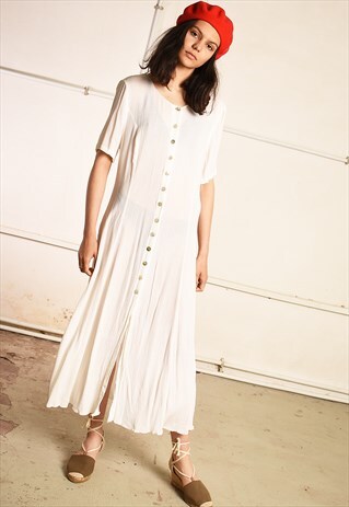 90'S RETRO CORRUGATED MINIMALIST PARIS CHIC MIDI DRESS