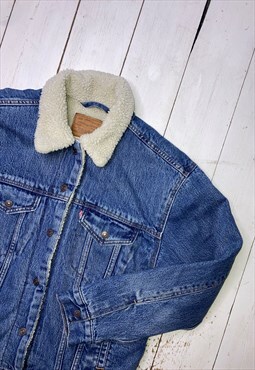 vintage blue sherpa denim medium levi jacket