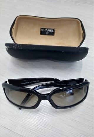 00's Sunglasses Rectangle Frames Black Plastic