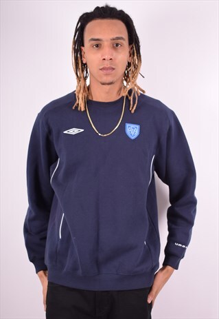 UMBRO MENS VINTAGE SWEATSHIRT JUMPER LARGE BLUE 90'S