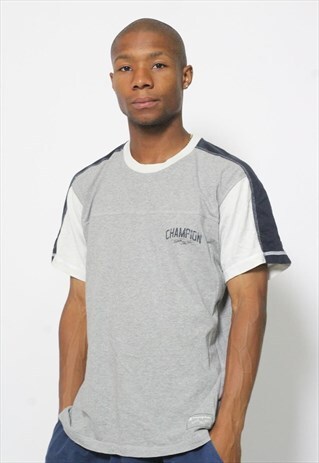 VINTAGE CHAMPION LOGO T-SHIRT GREY