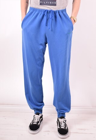 ADIDAS MENS VINTAGE TRACKSUIT TROUSERS LARGE BLUE 90S