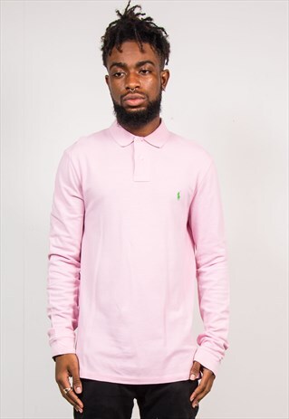 90'S VINTAGE RALPH LAUREN PINK POLO SHIRT
