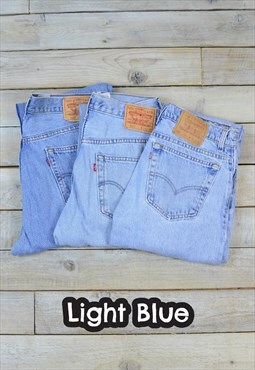 Vintage Levis 505 Straight Leg Jeans Light Blue GRADE B