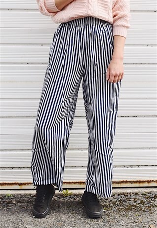 VINTAGE 90S STRIPED WIDE LEG TROUSERS