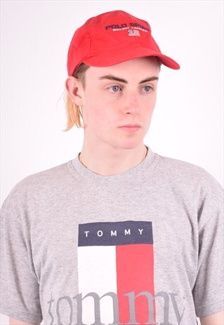 POLO RALPH LAUREN MENS VINTAGE CAP ONE SIZE RED 90S