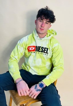 Vintage Size S Diesel Rework Hoodie In Yellow