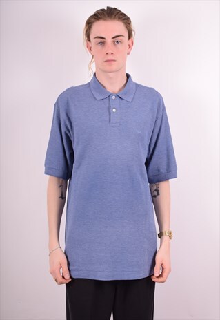 FILA MENS VINTAGE POLO SHIRT LARGE BLUE 90S