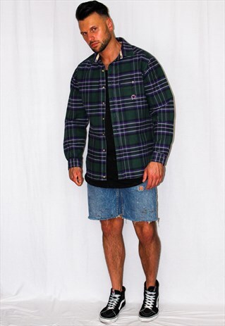 VINTAGE OVERSIZED PLAID SHIRT