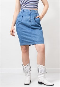 Vintage 90's Pencil denim skirt mini Made in USA