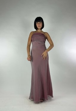 Vintage 90s Long Dress With Ruched Chest
