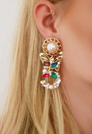 STATEMENT COLOURFUL GEM EARRINGS