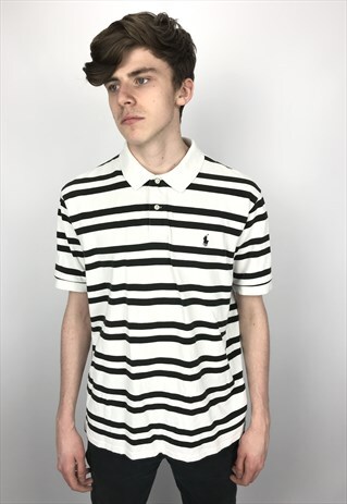 90S VINTAGE RALPH LAUREN STRIPED POLO SHIRT