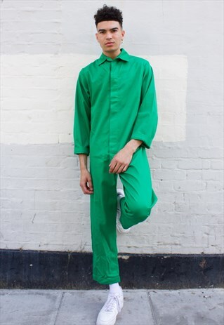 VINTAGE UNISEX COVERALL / BOILERSUIT / JUMPSUIT IN GREEN